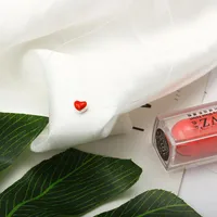 Sweet Cute Little Red Heart Love Necklace Female Drip Oil Red Peach Heart Short Necklace main image 4