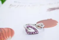 Best Selling Leaf Rhinestone Peach Heart Adjustable Knuckle Ring Female Flash Diamond Love Ring main image 3
