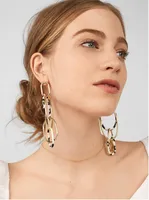 Acrylic Leopard Print Resin Geometric Long Acetate Plate Exaggerated Earrings main image 1