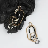 Acrylic Leopard Print Resin Geometric Long Acetate Plate Exaggerated Earrings main image 3