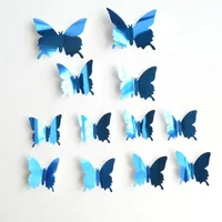 Stereo Mirror Butterfly Pet Mirror 3d Butterfly Wall Stickers Bedroom Room Decoration sku image 4