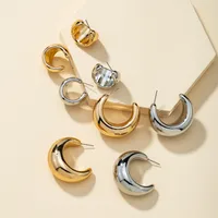 Lady Geometric Plating Alloy No Inlaid Earrings main image 3