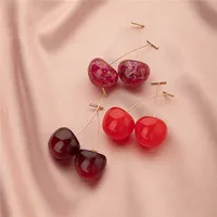 Korean Women's Long Style Personalized Cherry Geometric Earrings main image 6