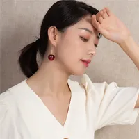 Korean Women's Long Style Personalized Cherry Geometric Earrings main image 5