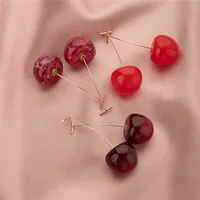 Korean Women's Long Style Personalized Cherry Geometric Earrings main image 3
