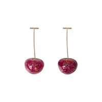 Korean Women's Long Style Personalized Cherry Geometric Earrings main image 2