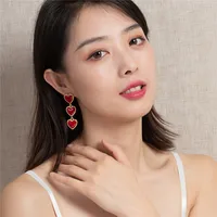 Autumn Heart-shaped Long Tassel Vote Earrings main image 4