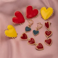 Autumn Heart-shaped Long Tassel Vote Earrings main image 3
