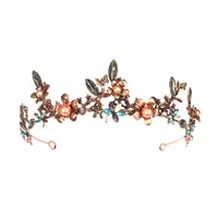Baroque  Prom Crown Rhinestone Pearl Headband main image 4