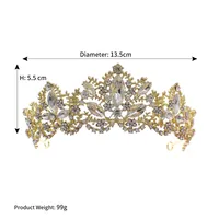 Baroque  Prom Crown Rhinestone Pearl Headband sku image 6