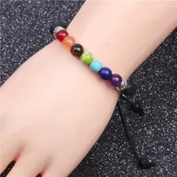 Seven Chakra Woven Balance Beads Yoga Tree Of Life Bracelet main image 2