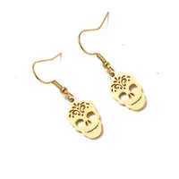 Skull Fully Polished Cut Earrings main image 1