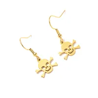 Skull Fully Polished Cut Earrings main image 3