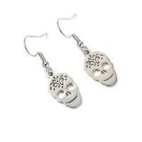 Skull Fully Polished Cut Earrings sku image 3