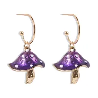 Hot Sale Creative Dream Cute Small Mushroom Drip Earrings Colorful Drip Mushroom Earrings Wholesale Nihaowholesale sku image 1