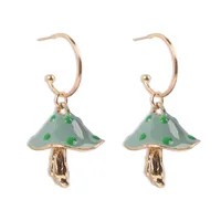 Hot Sale Creative Dream Cute Small Mushroom Drip Earrings Colorful Drip Mushroom Earrings Wholesale Nihaowholesale sku image 2