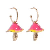 Hot Sale Creative Dream Cute Small Mushroom Drip Earrings Colorful Drip Mushroom Earrings Wholesale Nihaowholesale sku image 4
