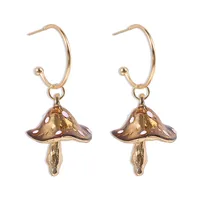 Hot Sale Creative Dream Cute Small Mushroom Drip Earrings Colorful Drip Mushroom Earrings Wholesale Nihaowholesale sku image 5