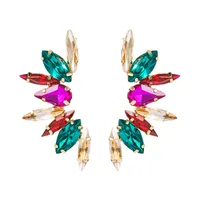 Fashion Colorful Rhinestone Flower Earrings main image 5