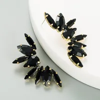 Fashion Colorful Rhinestone Flower Earrings sku image 1