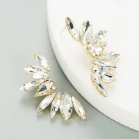 Fashion Colorful Rhinestone Flower Earrings sku image 2