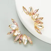 Fashion Colorful Rhinestone Flower Earrings sku image 4