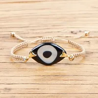 Bohemian Hand-woven Acrylic Resin Evil Eye Bracelet sku image 1