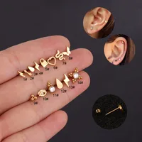 Ear Cartilage Rings & Studs Lady Geometric 316 Stainless Steel  Plating main image 1