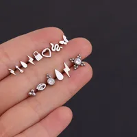 Ear Cartilage Rings & Studs Lady Geometric 316 Stainless Steel  Plating main image 2