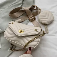 Wonmen's Small Pu Leather Solid Color Fashion Square Buckle Crossing Bag Shoulder Bag main image 1