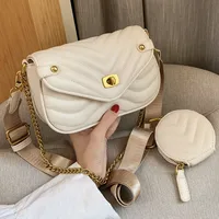 Wonmen's Small Pu Leather Solid Color Fashion Square Buckle Crossing Bag Shoulder Bag main image 2