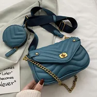 Wonmen's Small Pu Leather Solid Color Fashion Square Buckle Crossing Bag Shoulder Bag main image 3