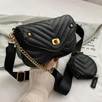 Wonmen's Small Pu Leather Solid Color Fashion Square Buckle Crossing Bag Shoulder Bag main image 4