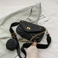 Wonmen's Small Pu Leather Solid Color Fashion Square Buckle Crossing Bag Shoulder Bag sku image 2