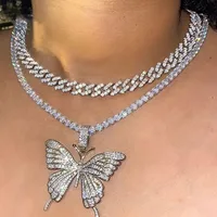 Double-layer Big Butterfly Exaggerated Diamond Necklace main image 1