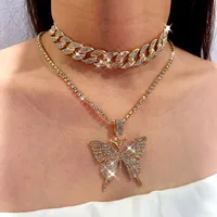 Double-layer Big Butterfly Exaggerated Diamond Necklace main image 2