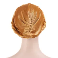 Multicolor Korean Velvet  Single Braid Turban Hat main image 5