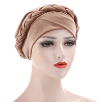 Multicolor Korean Velvet  Single Braid Turban Hat sku image 2