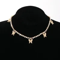 Hip-hop Rhinestone Butterfly Pendant Insect Necklace main image 1