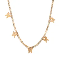 Hip-hop Rhinestone Butterfly Pendant Insect Necklace main image 4