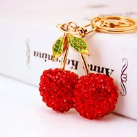 Cute Cherry Rhinestone Car Keychain main image 1