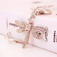 Creative Crystal Diamond Dragonfly Keychain main image 2