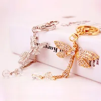 Creative Crystal Diamond Dragonfly Keychain main image 3