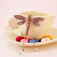 Creative Crystal Diamond Dragonfly Keychain main image 5
