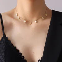 Wholesale Jewelry Fashion Star 304 Stainless Steel 18K Gold Plated Plating Necklace main image 1