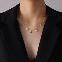 Wholesale Jewelry Fashion Star 304 Stainless Steel 18K Gold Plated Plating Necklace main image 2