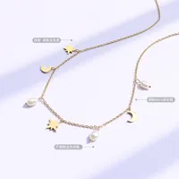 Wholesale Jewelry Fashion Star 304 Stainless Steel 18K Gold Plated Plating Necklace main image 4