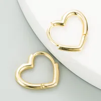 Brass 18k Gold Plated Heart-shaped Exquisite Earrings main image 1