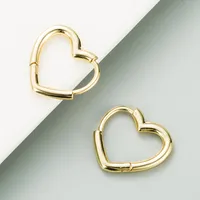 Brass 18k Gold Plated Heart-shaped Exquisite Earrings main image 3