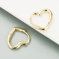 Brass 18k Gold Plated Heart-shaped Exquisite Earrings main image 4